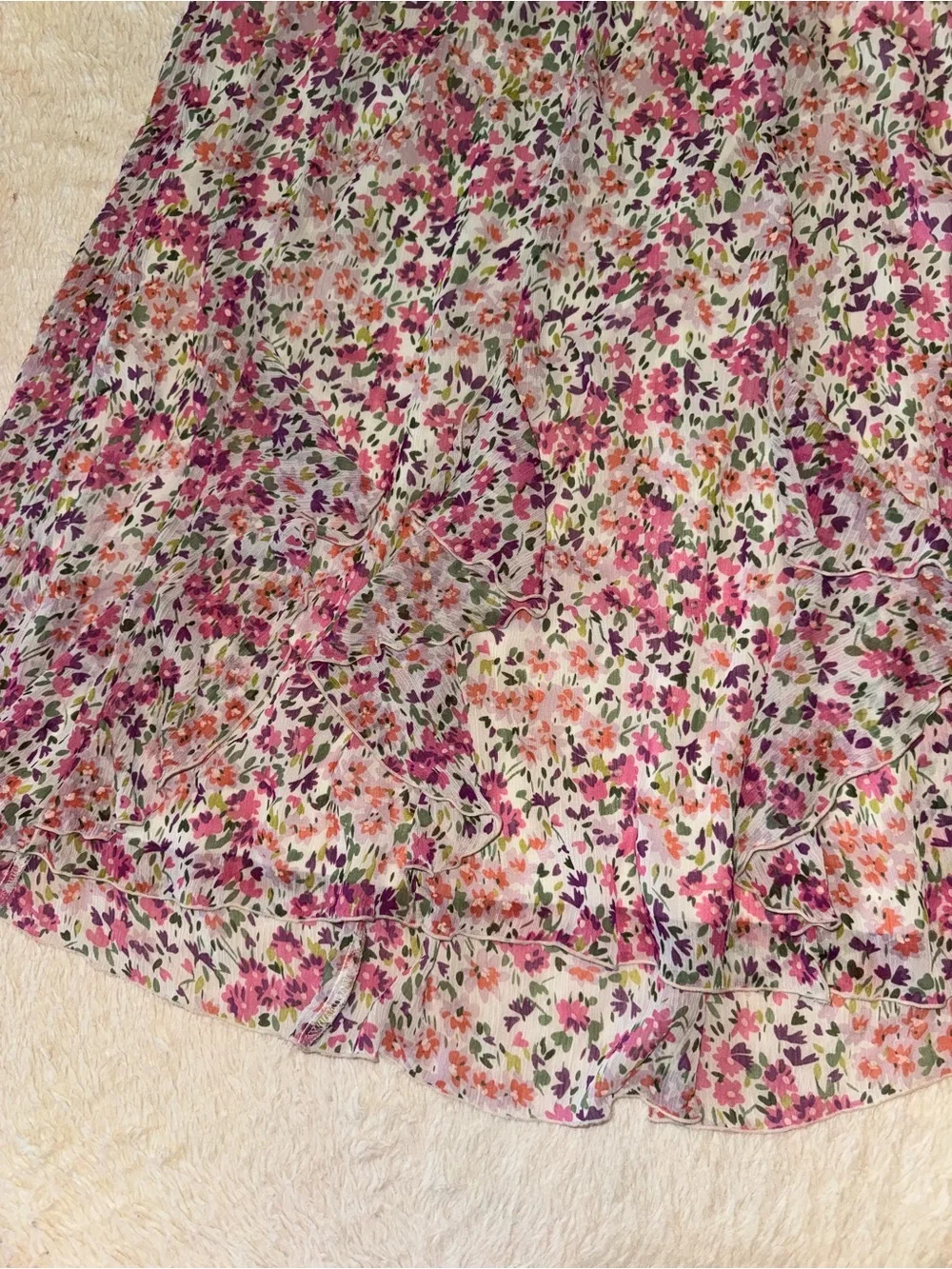 Notations Y2K Floral Ruffle Midi Skirt 🌸🦋